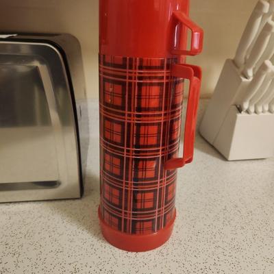 Red thermos 12 in tall