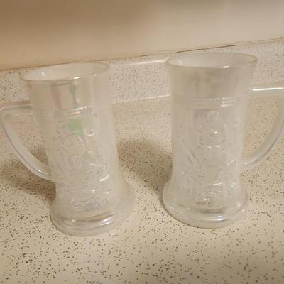Milk glass steins