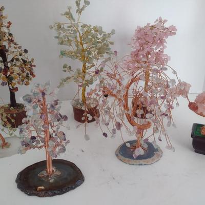 Collection of Quartz and Gemstone Copper Wire Trees