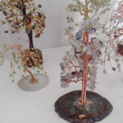 Collection of Quartz and Gemstone Copper Wire Trees