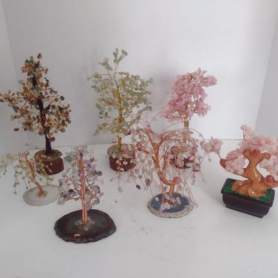 Collection of Quartz and Gemstone Copper Wire Trees