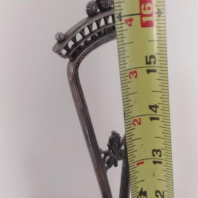 Vintage Rockford Silver Company Quadruple Plated Five Bottle Amber Glass Caster Cruet Set