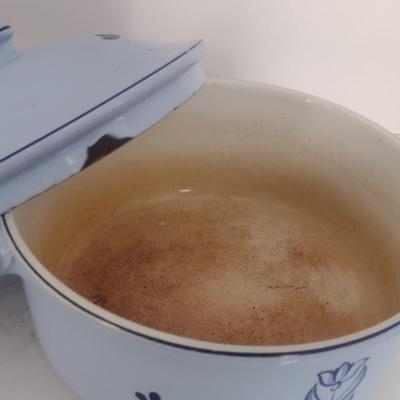 Vintage Dru Brand Enamel Lidded Pan Holland