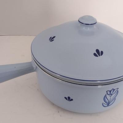 Vintage Dru Brand Enamel Lidded Pan Holland