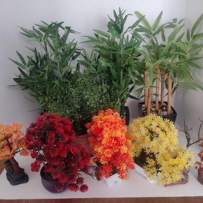 Assortment of Artificial Bozai and Bamboo Plants