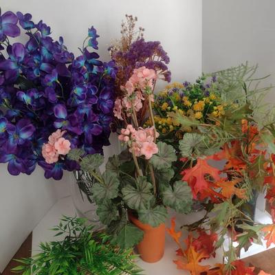 Nice Collection of Artificial Floral Arrangements with Planters