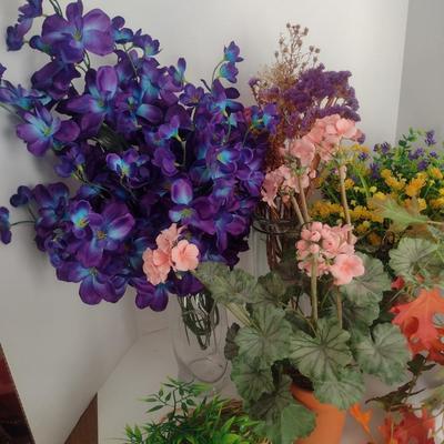 Nice Collection of Artificial Floral Arrangements with Planters