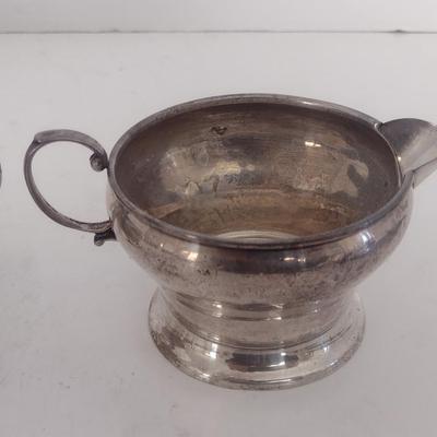Pair of Vintage Sterling Silver Creamer and Sugar Bowls 127 grams