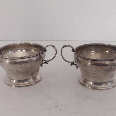 Pair of Vintage Sterling Silver Creamer and Sugar Bowls 127 grams