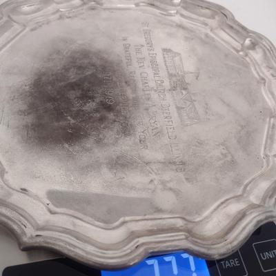 Vintage Reed & Barton Sterling Silver Platter Personalized 377 grams