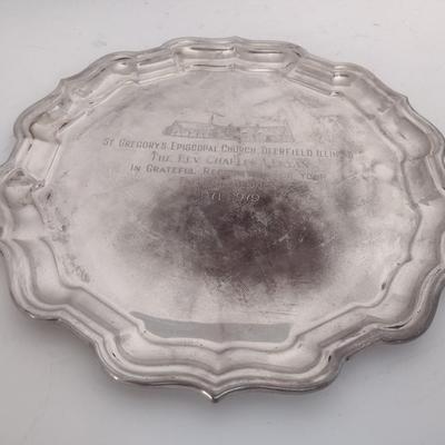 Vintage Reed & Barton Sterling Silver Platter Personalized 377 grams