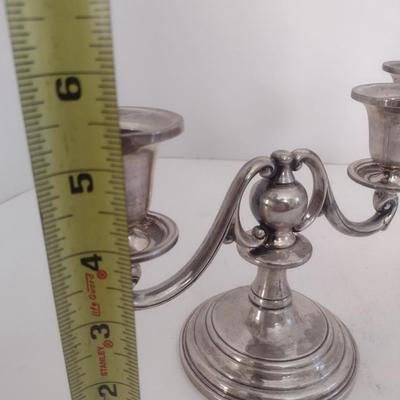 Pair of Vintage Double Arm Sterling Silver Candelabras Choice A 491 grams