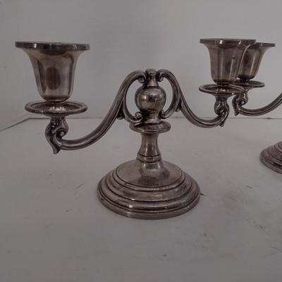 Pair of Vintage Double Arm Sterling Silver Candelabras Choice A 491 grams
