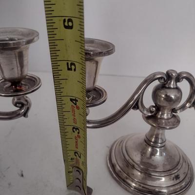 Pair of Vintage Double Arm Sterling Silver Candelabras Choice B 503 grams