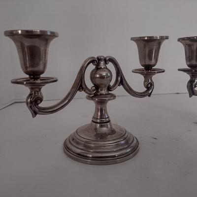 Pair of Vintage Double Arm Sterling Silver Candelabras Choice B 503 grams