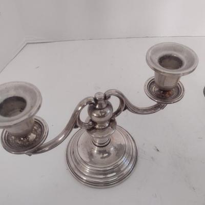 Pair of Vintage Double Arm Sterling Silver Candelabras Choice B 503 grams