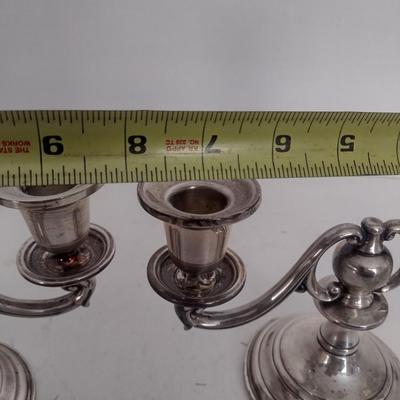 Pair of Vintage Double Arm Sterling Silver Candelabras Choice B 503 grams