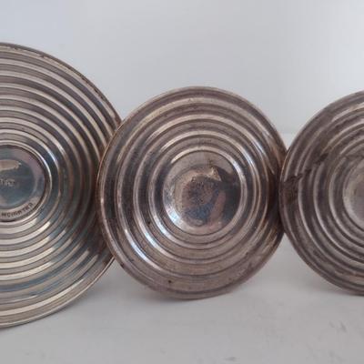 Set of Three Weighted Sterling Silver Candle Holders