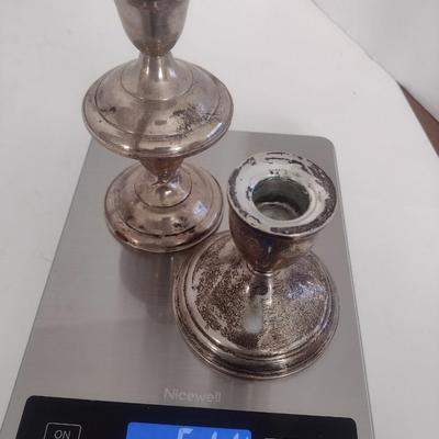 Set of Three Weighted Sterling Silver Candle Holders