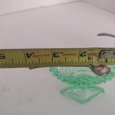 Pair of Vintage Uranium Glass Salt Sellers