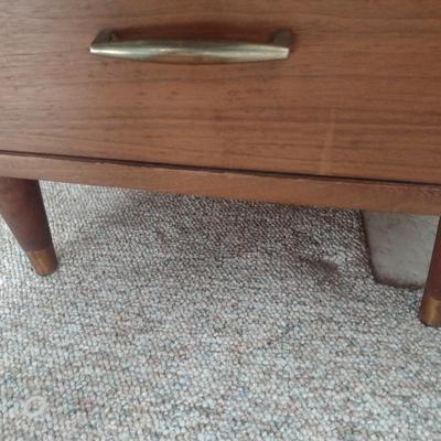 Pair of Mid Century Modern Three Drawer Side Tables