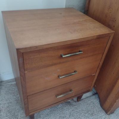 Pair of Mid Century Modern Three Drawer Side Tables
