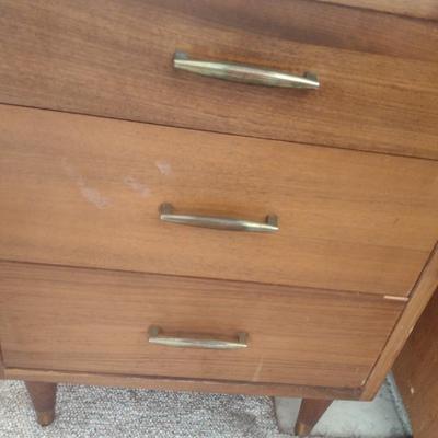 Pair of Mid Century Modern Three Drawer Side Tables