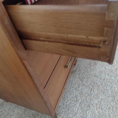 Pair of Mid Century Modern Three Drawer Side Tables