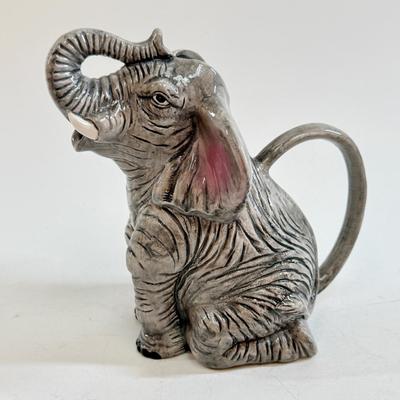 Sale Photo Thumbnail #173: Vintage ceramic elephant creamer or pitcher, produced by CBK Ltd in Taiwan in 1992.