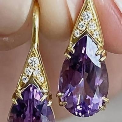 Purple zirconia earrings