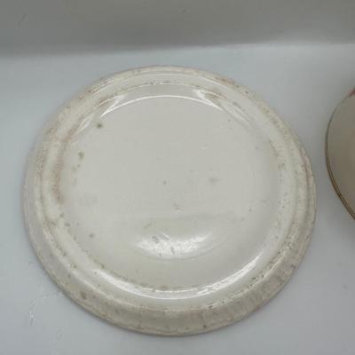 Antique Floral Covered Cheese Dish with Underplate