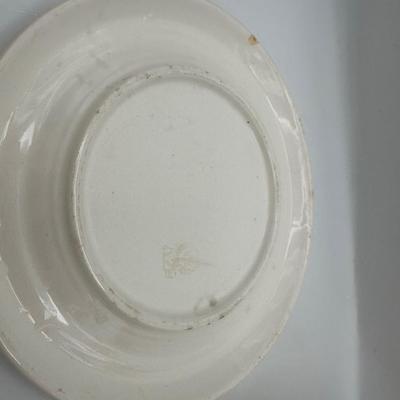 Antique Floral Covered Cheese Dish with Underplate