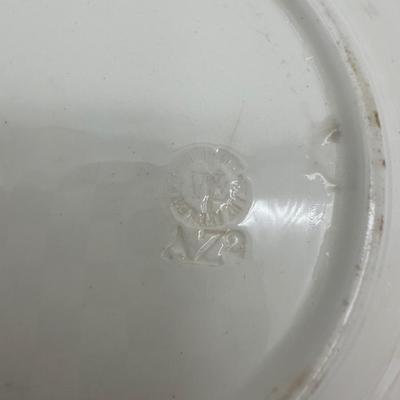 Antique Floral Covered Cheese Dish with Underplate