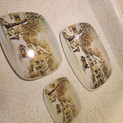 Courier and Ives Pot Trivets