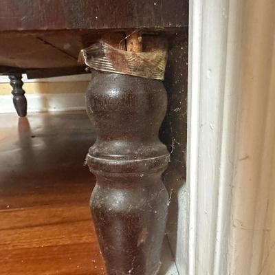 Vintage Wooden China Cabinet with Glass Display Doors