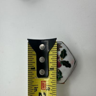 Group of Six Chinese Cloisonné Enamel Trinket Boxes with Case