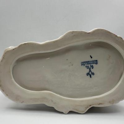 Dresden Porcelain Lace Figurine: Victorian Chess Couple