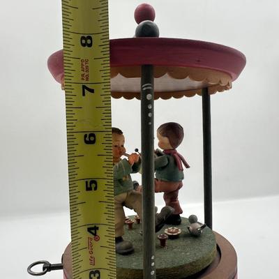Vintage ANRI Hand-Carved Wooden Carousel Music Box