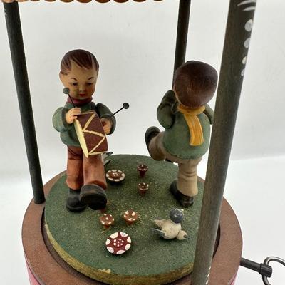 Vintage ANRI Hand-Carved Wooden Carousel Music Box