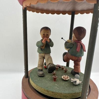 Vintage ANRI Hand-Carved Wooden Carousel Music Box