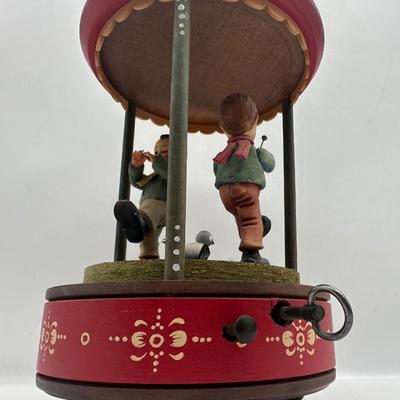 Vintage ANRI Hand-Carved Wooden Carousel Music Box