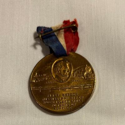 1922 Rock Island Railroad Lines Mississippi River Bridge Abraham Lincoln Medal