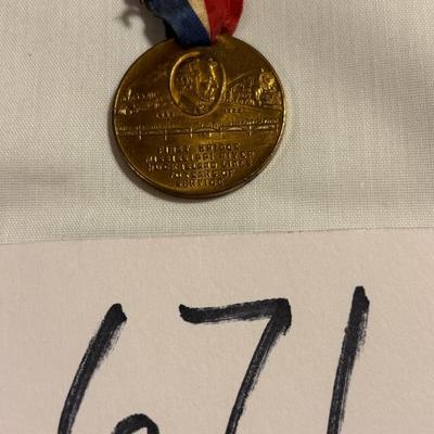 1922 Rock Island Railroad Lines Mississippi River Bridge Abraham Lincoln Medal