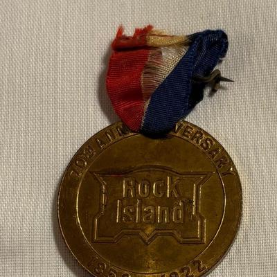 1922 Rock Island Railroad Lines Mississippi River Bridge Abraham Lincoln Medal