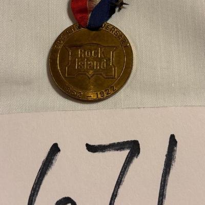 1922 Rock Island Railroad Lines Mississippi River Bridge Abraham Lincoln Medal