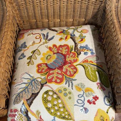 Wicker Rocking Chair with Cushioned Seat