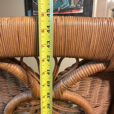 Wicker Rocking Chair with Cushioned Seat