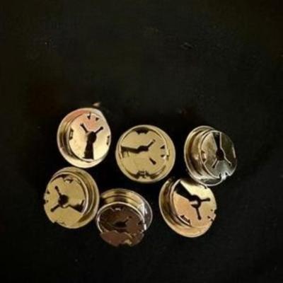 6 STAR BUTTONS WITH TURQUOISE COLORED STONES