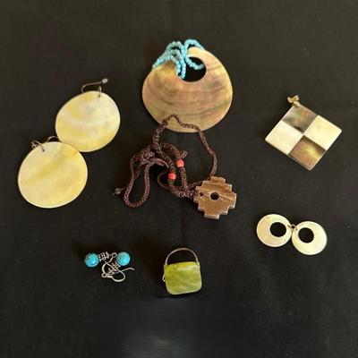 ABALONE, SHELL, TURQUOISE AND STONE JEWELRY