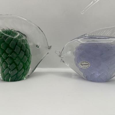 Pair of Large Murano Art Glass Fish